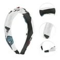 thumbnail image 3 of Unique Bargains 1 Pc Grace Little Man Pattern Wide Cross Knot Headbands for Women White, 3 of 6