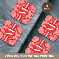 thumbnail image 6 of 3drose, Monogram M in a Salmon Peach Damask Feminine Pattern, Set of 4 Coasters - Soft, 6 of 7