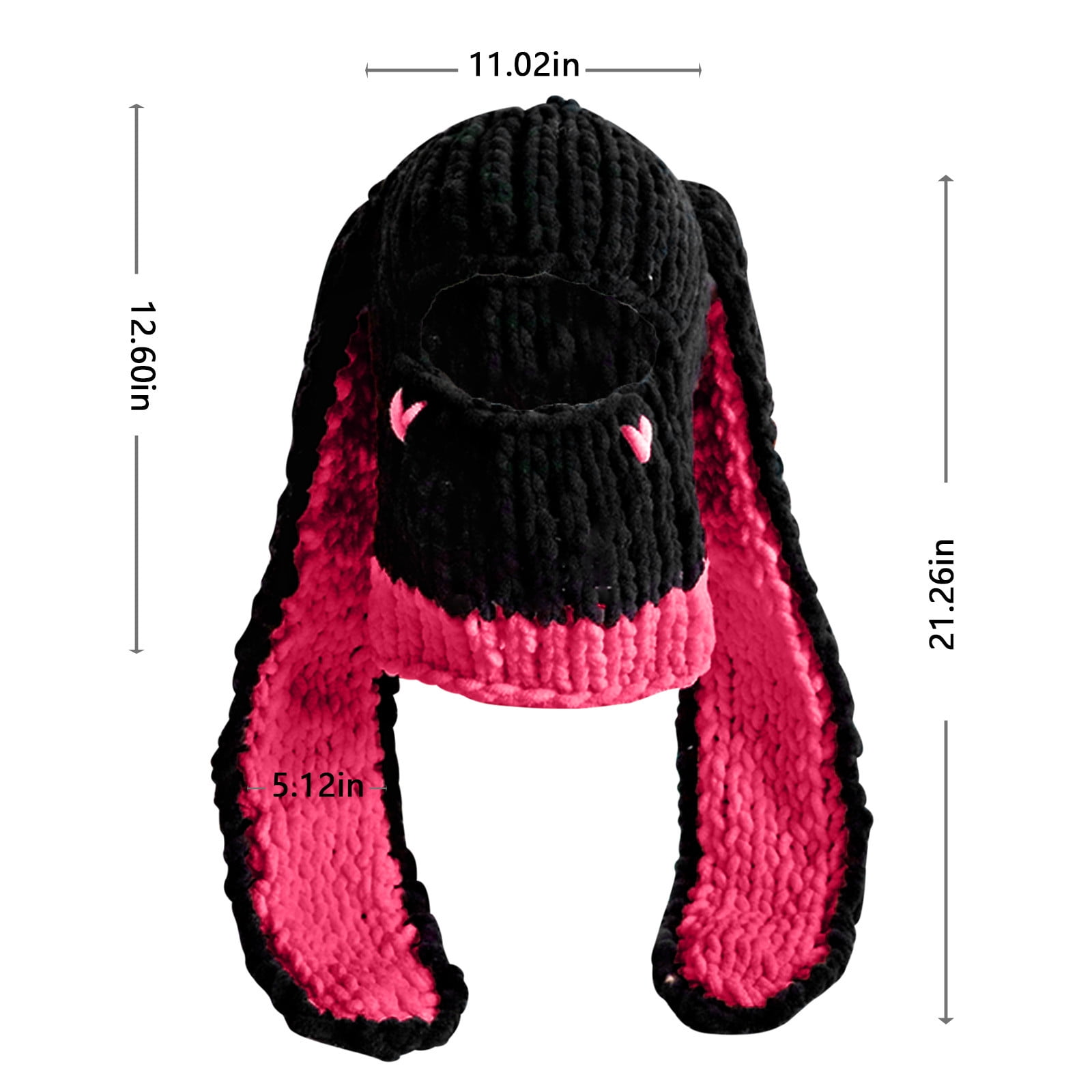 Cute Funny Bunny Ear Hat Crochet Rabbit Beanie Women Knit