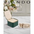 thumbnail image 2 of Joyero de viaje Vlando con 6 bolsillos de terciopelo verde, 2 of 7