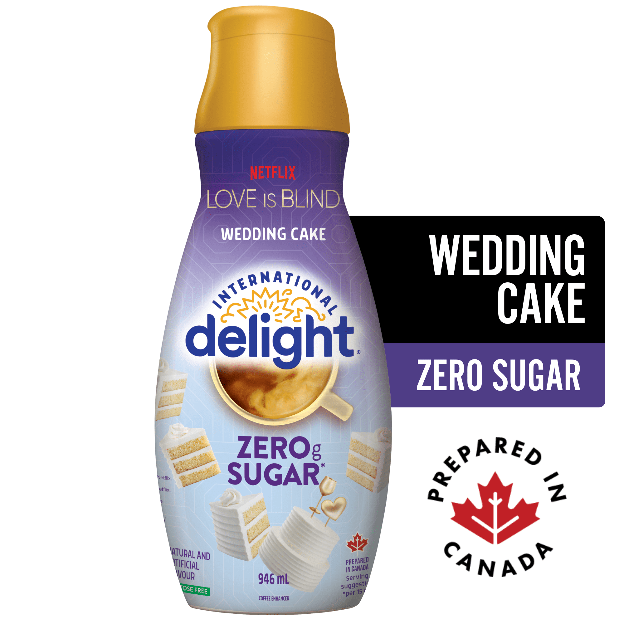 International Delight Zero Sugar Wedding Cake Coffee Creamer, Limited Edition, 946ml Coffee Whitener