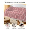 thumbnail image 4 of Coral Pink Morocco Couch Cover for Dogs, Vintage Geometric Plaid Mahbudium Washable Sofa Covers Slipcover for Pets Dogs Futon Cover, Couch Recliner Covers, Oversized Chair Slipcover 71"x91", 4 of 9
