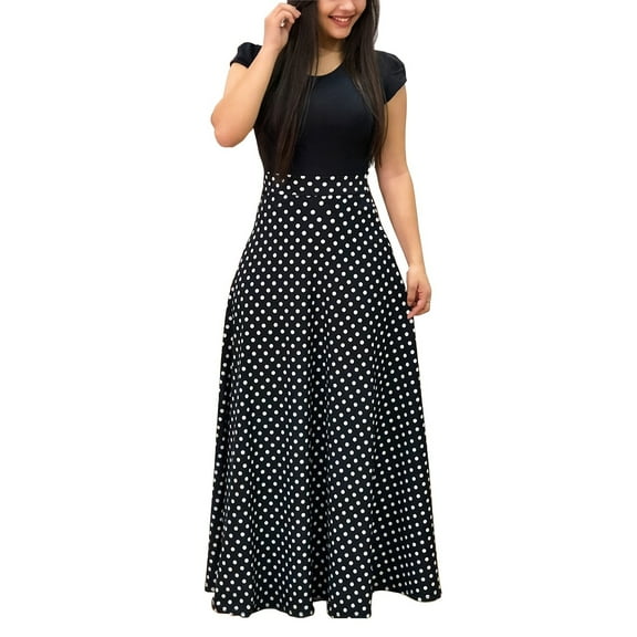 Plus Size Women's Dress Flower Print Round Neck Short Sleeve Elegant Dress