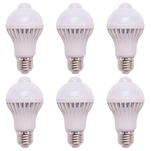 6X E27 Bombilla de Luz Led Luz del Sensor de Movimiento Lámpara de Sensor de Movimiento Led Pir Lámpara Luz 5W