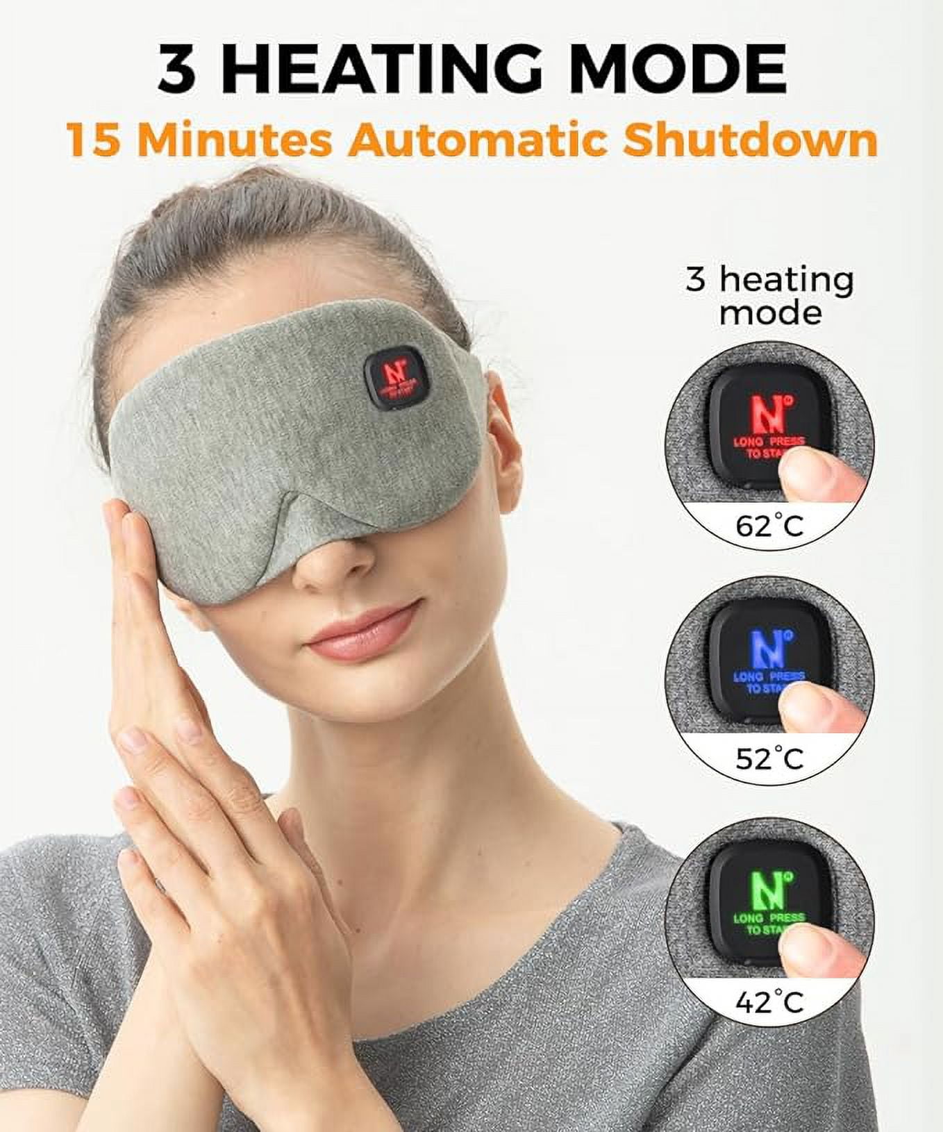 Aroma Season Heated Eye Mask, Warm Compress for Eyes, Cordless and Washable Design, Styes, Blepharitis, Chalazion, Gift for Men Women
