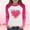 Pink, variant on Girls Long Sleeve Shirt Heart Print Raglan Sleeve Top Soft Stretchy Pink & White Tee for Kids Kids to Big Girls 4-12 Years,Size 12 T