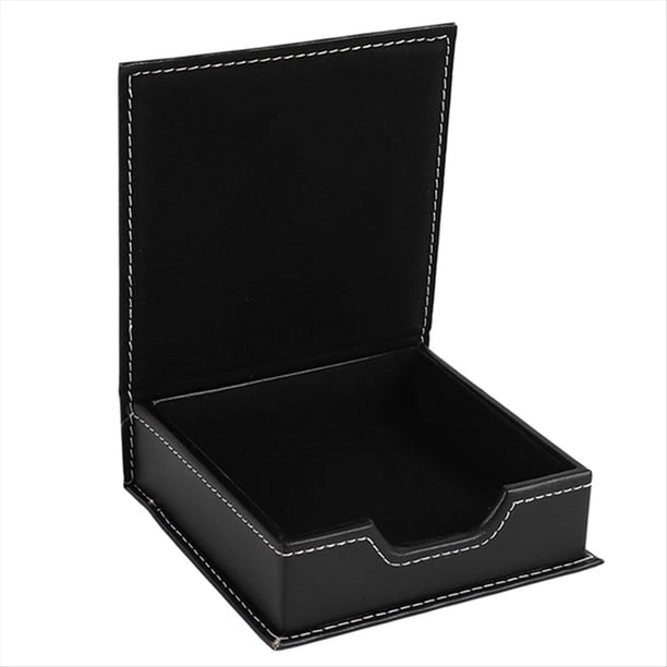 Caja de Notas de Sintético, Organizador de Accesorios de Escritorio, Tarjetero, Porta Notas, Caja para Guardar Notas Adhesivas, Útiles Escolares de Oficina. A