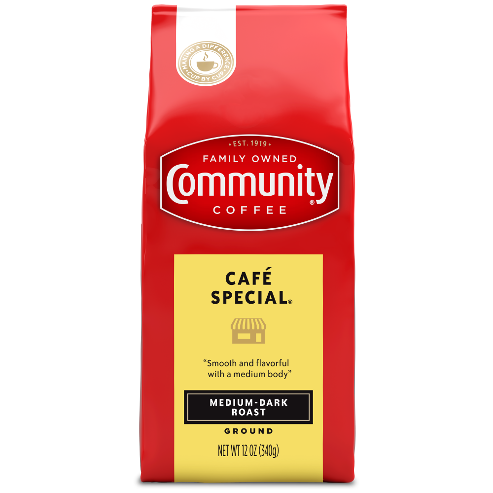 Community Coffee Café Special Medium-Dark Roast Ground 12 oz Gable Top
