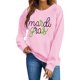 thumbnail image 2 of Mujeres de Manga Larga Tops Navidad Informal Impreso Cuello Tripulado Sudadera Invierno Acogedor, Mujeres de Manga Larga Navidad Tops, 2 of 6