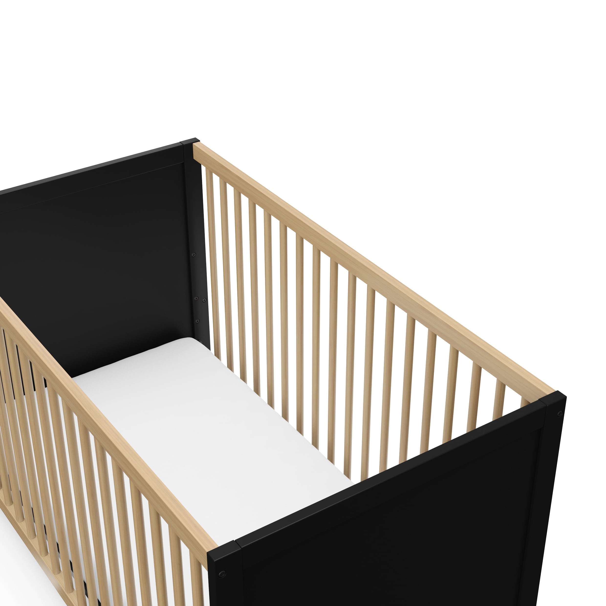 Storkcraft Calabasas 3-in-1 Convertible Baby Crib, Black with Driftwood