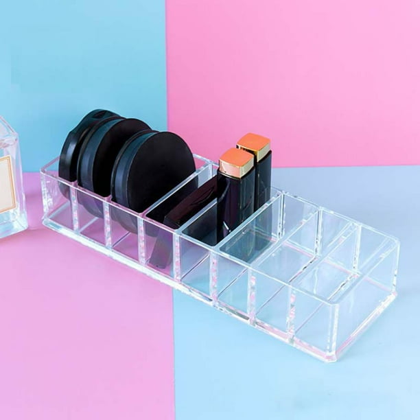 Organizador de Maquillaje Acrílico de 8 Rejillas, Soporte de Maquillaje , Almacenamiento de Cosméticos, Cajas de Exhibición de Joyería Par Macarena Almacenamiento de cosméticos acrílicos