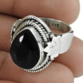 thumbnail image 2 of Black Onyx Natural Healing Gemstone Women Band Ring, Solid 925 Sterling Silver Statement Ring, Adorable Ring, Organic Ring, Beautiful Gifts Ring For Her, 2 of 3