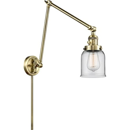 

Innovations 238-AB-G52 Small Bell 1 Light Swing Arm part of the Franklin Restoration Collection Antique Brass