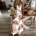 thumbnail image 2 of Kvture Maxi Dresses for Women Beach Summer Fashion Graphic Flowy Summer Long Dress Casual Loose Fit Maxi Dress White, 2 of 5