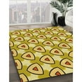 thumbnail image 3 of Ahgly Company Machine Washable Indoor Round Transitional Bold Yellow Area Rugs, 7' Round, 3 of 7