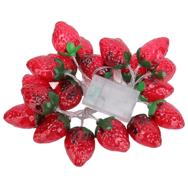 Luces de 9.8 Pies 20 Lindos de la Cuerda de fruta Luces de Cuerda de la Lámpara de Fresa que Funcionan Con Batería para Fiestas Navideñas