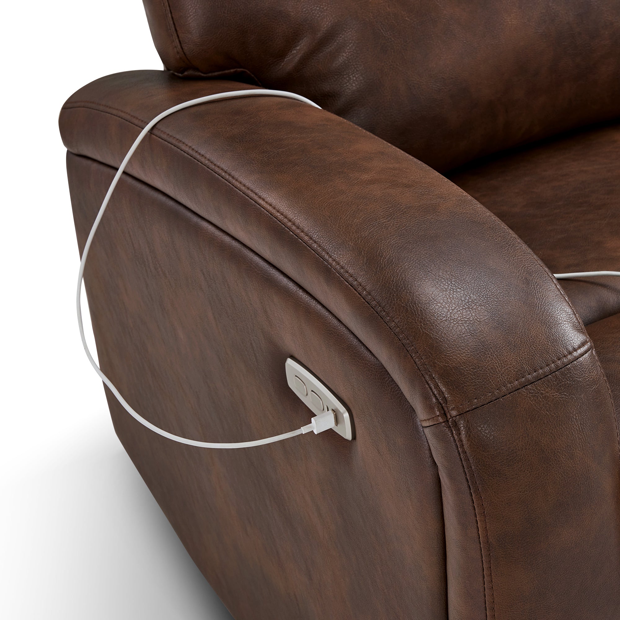 MCombo 56" Zero Wall Hugger Power Recliner Loveseat Sofa for Small Space, Living Room, RV, Dark Brown