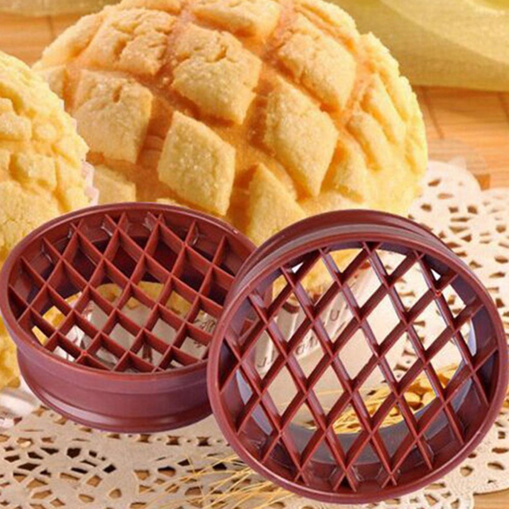 Details about   2Pcs Lattice Press Pineapple Bun Mold Plastic Bread Cake Mould Embossing Baking 