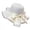 White, variant on Women’s Oversized Wavy Brim Satin Bow Sun Cap with Lace Trim Edging for Coastal Trips White