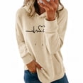 thumbnail image 2 of Ounisa Women's Thick Fleece Heart Print Long Sleeve Hooded Sweatshirt, Plush Warm Pullover with Soft Lining for Winter Comfort, 2 of 9