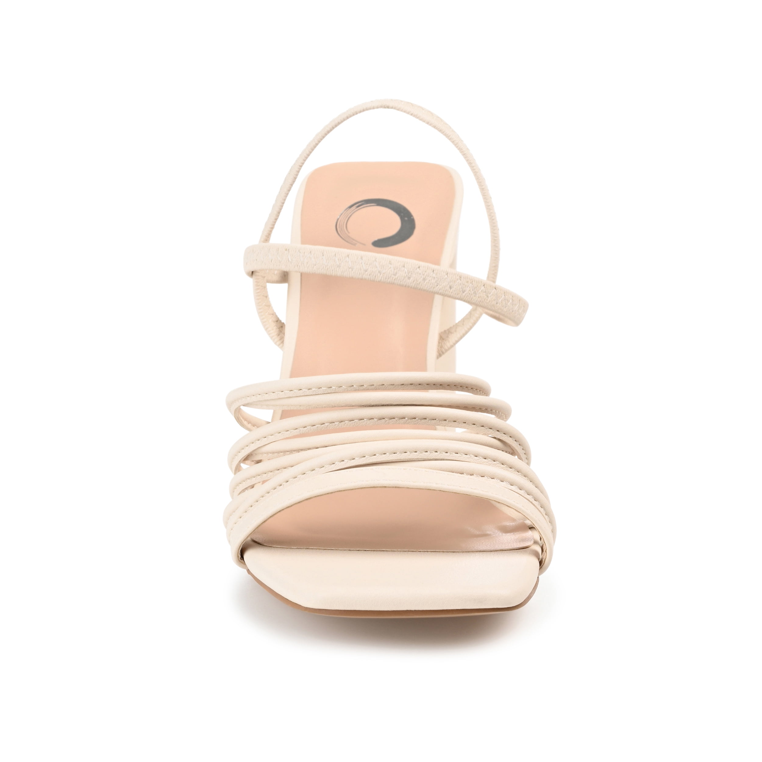 Journee Womens Hera Open Square Toe High Block Heel Sandals