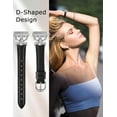 thumbnail image 5 of TOYOUTHS Leather Bands Compatible with Versa 4/Versa 3/Sense 2/Sense Band for Women, Dressy Bling Slim Leather Strap with D-shaped Diamonds Metal Buckle for Versa 4, 5 of 6