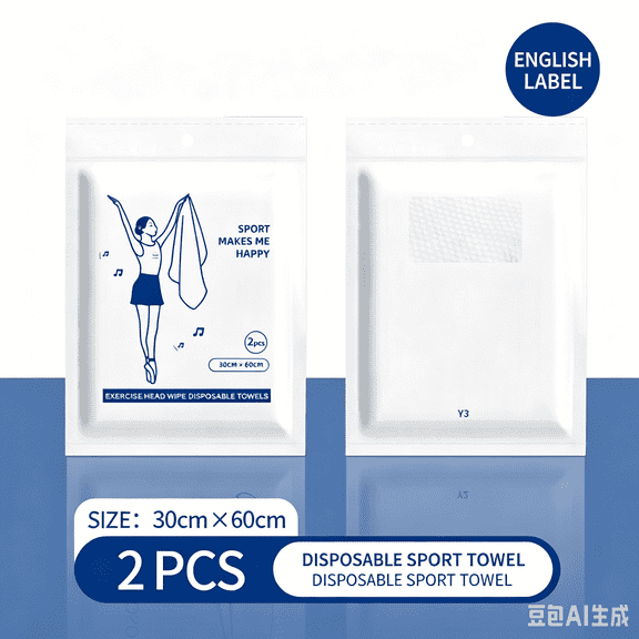 CleanSoft 2 Pack Disposable Sport Towels — EO Sterilized Extra Large 11.81 × 23.62 in, 65GSM Thick Cotton Soft Plant Fiber, Compressed Travel Towels