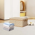 thumbnail image 5 of Durable Cloth Storage Box with Reinforced Steel Frame – Stylish Brown and White Design for Organizing Clothes, Books, Toys, and More – Versatile Storage Solution for a Tidy Home, 5 of 6