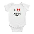 thumbnail image 1 of I Heart Mudi Dog Funny Baby Bodysuits, 1 of 5