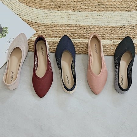 

Women‘s Wide Width Flat Shoes Plus Size Casual Pointy Toe Slip on Wide Ballet Shoes.
