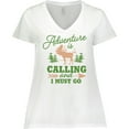 thumbnail image 3 of Inktastic Vintage Adventure is Calling and I Must Go with Moose Women's Plus Size V-Neck T-Shirt, 3 of 5