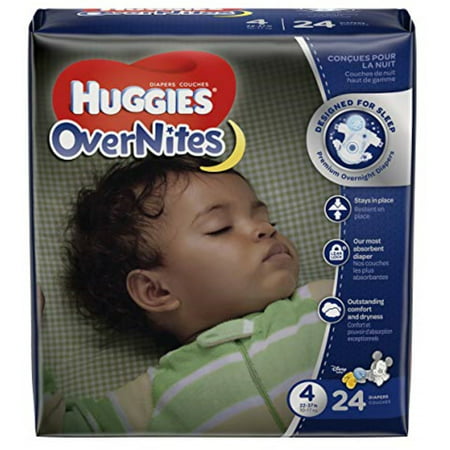 4 Pack - Huggies Baby Diaper Overnite Tab Closure Size 4 Disposable Heavy