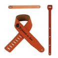 thumbnail image 1 of Correa de guitarra de cuero PU ajustable para guitarra eléctrica acústica de bajo rosa marron perfke, 1 of 7