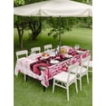 thumbnail image 3 of Outdoor Tablecloth with Umbrella Hole and Zipper, Valentine's Day Rectangle Table Cloth 54x80 Inch Waterproof Tablecloth, Pink Romantic Truck Love Roses Red Plaid Picnic Table Cover for Patio Camping, 3 of 7