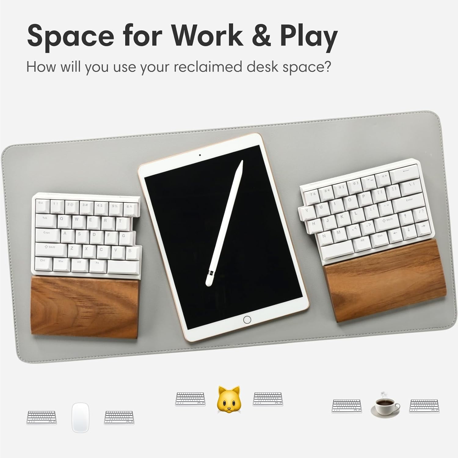 NocFree Wireless Ergonomic Split Mechanical Keyboard - Tactile, Standard Version