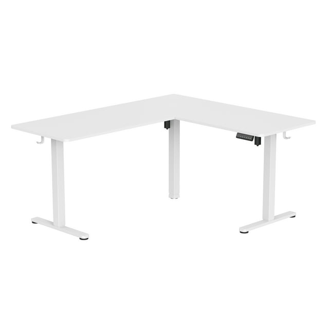 Uplite L Shaped 63x55" Dual Motor Height Adjustable Standing Desk, Electric Corner Sit Stand Table - Black
