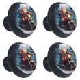 thumbnail image 2 of 4 Pcs Santa Claus Motorcycle Knobs for Kitchen Cabinet Cupboard Dresser Bookcase Drawer Pulls Handles Round Home Decor, 2 of 8