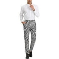 thumbnail image 2 of Unique Bargains Men's Animal Printed Flat Front Zipper Closure Party Prom Dress Pants 28 Zebra Print, 2 of 6