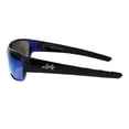 thumbnail image 3 of Mens Xloop Classic 2-tone Rectangle Warparound Sport Plastic Sunglasses Black Blue Mirror, 3 of 4