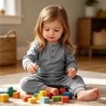 thumbnail image 4 of Mifsaly Baby Cotton Henley Romper Infant Long Sleeve Button Down Jumpsuits Soft Breathable Sleepwear Footless Sleeper, 4 of 9