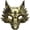 Gold, variant on Jiibva Silver PU Vintage Werewolf Half Face Mask Halloween Cosplay 25x7x22cm