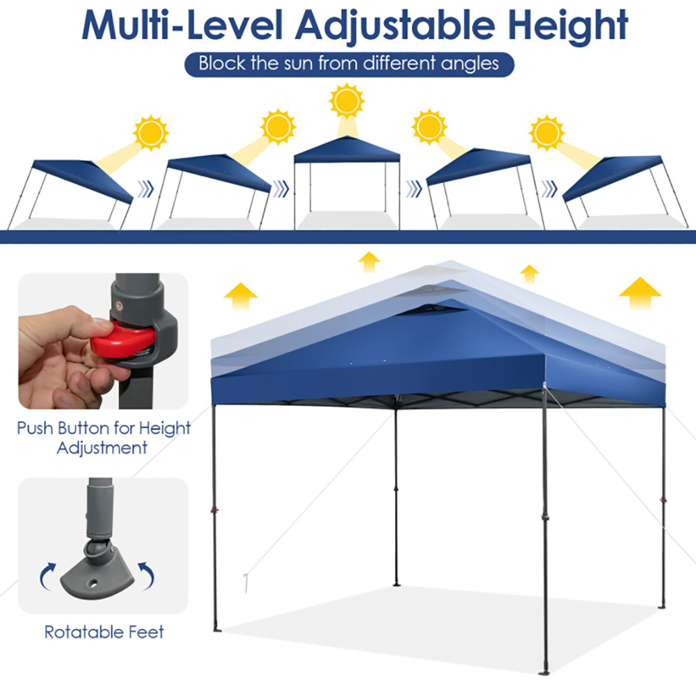 Aimee Lii 10 x 10 Feet Foldable Outdoor Instant Pop-up Canopy with Carry Bag, Backyard Canopy Gazebo for Party Camping BBQ Events, Blue