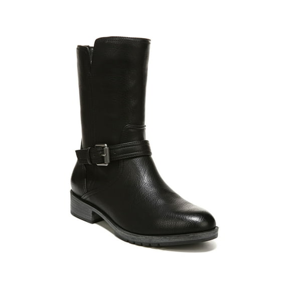 NATURALIZER Womens Chocolate Brown Padded Buckle Accent Non-Slip Gloriah Round Toe Block Heel Zip-Up Moto 10 M