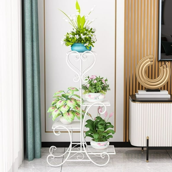 Plant Stands Plant Stand Indoor Outdoor Corner Plant Stand 4 Tier Flower Pot Holders Shelf Wrought Iron Planter Display Rack Corner Vertical Shelves Organizer for Garden Patio Lawns