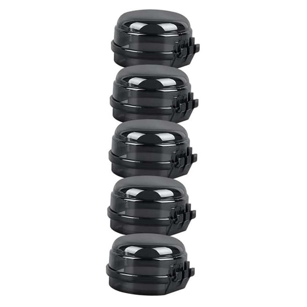 5 piezas de cubiertas de botones portátiles, protección de interruptores, s protectoras, rango de cocina negro claro perfke cubiertas de la perilla del horno
