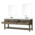 thumbnail image 3 of Lexora Norwalk 84 in W x 22 in D Grey Oak Double Bath Vanity, Carrara Marble Top, Faucet Set, and 36 in Mirrors, 3 of 6