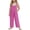 Hot Pink, variant on LYHaoo Girls Casual Jumpsuit Girls Summer Sleeveless Wide Leg Romper Jumpsuit Casual Loose Fit Jumpsuits With Pockets Pure Color Textured,Sizes 11-12 Years