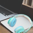 thumbnail image 3 of - Auriculares inalámbricos para colocar sobre las , Bluetooth, LED coloridos, plegables, con micrófono, para , para niñas, - azul Soledad Auriculares bluetooth, 3 of 7