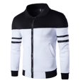 thumbnail image 4 of Veste de Sport à Fermeture Éclair Patchwork pour Hommes Automne Hiver, Manteau à Manches Longues, 4 of 6