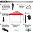 thumbnail image 4 of ABCCANOPY 10' x 10' Red Outdoor Commercial Instant Shelter Metal Patio Pop-Up Canopy, 4 of 8